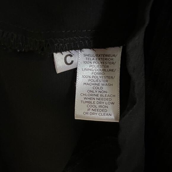 Women's Loft Boho Ballon Sleeve Blouse Black High Button Neck Flowy Top Small - Picture 4 of 7